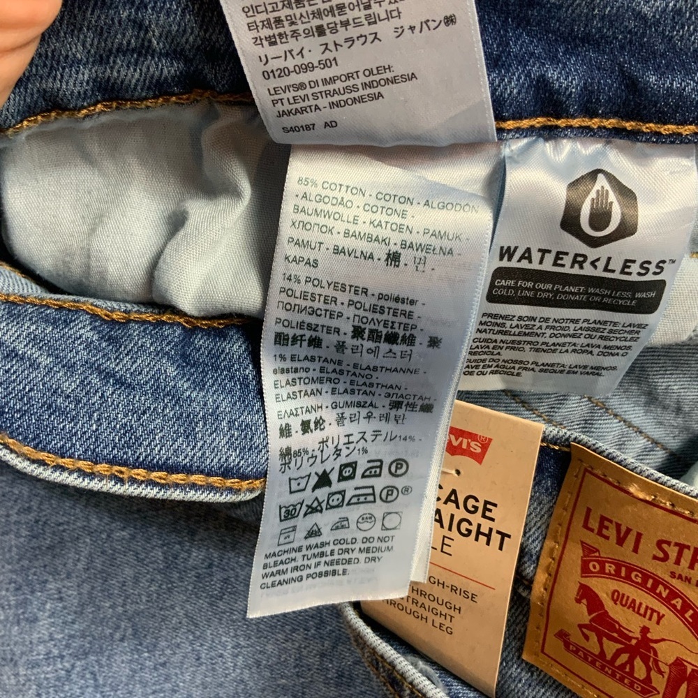 Levi’s Ribcage Straight Ankle classic wash button fly jeans Size 24W NEW - Picture 6 of 15